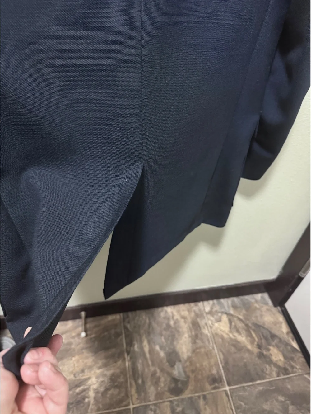 Stafford Navy Blue Blazer Sport Coat Made in USA Gold Crest Buttons Classic Long